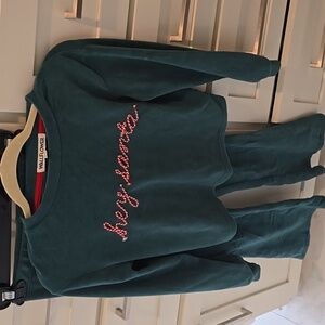 Hey Santa, WallFlower, XS, Fleece Green and Candy Cane PJ's